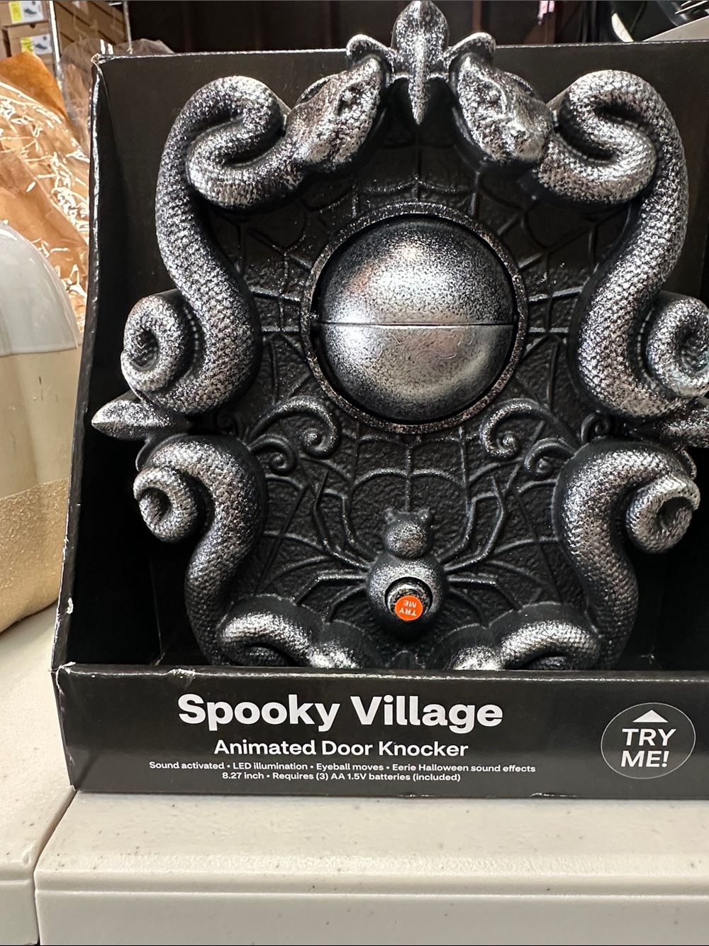 Animated Door Knocker - Black/Silver